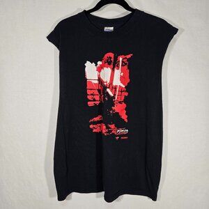 Y2K Vintage NINJA GAIDEN Gamer Altered Thrashed Sun Faded BLACK T-Shirt  Size L.